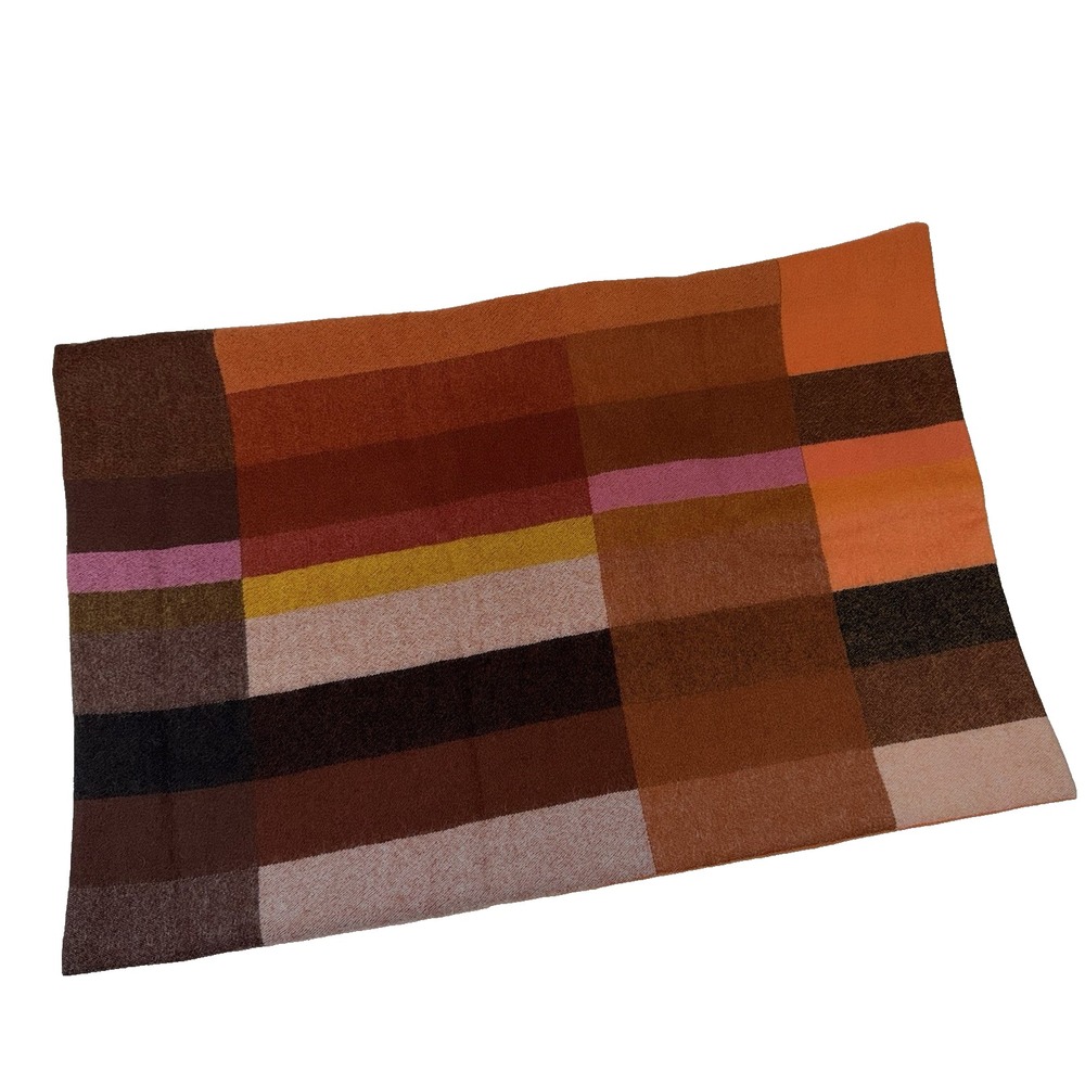 IKEA Stockholm‎ 2025 100% Wool Cushion Cover Brown Orange Pink 16x23 Lot of TWO